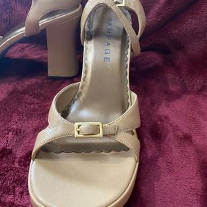 Rampage Tan Open Tied Heels